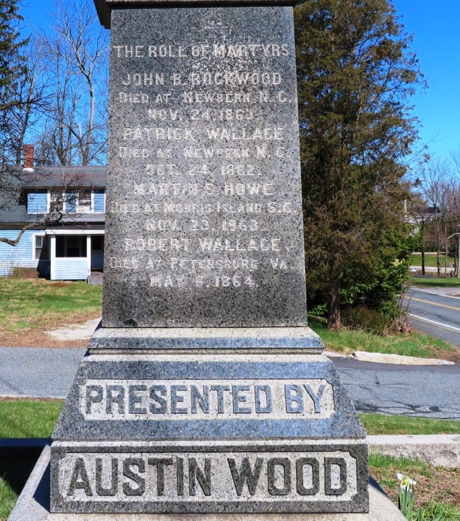 MENDON ROLL OF MARTYRS CIVIL WAR MEMORIAL SIDE A
