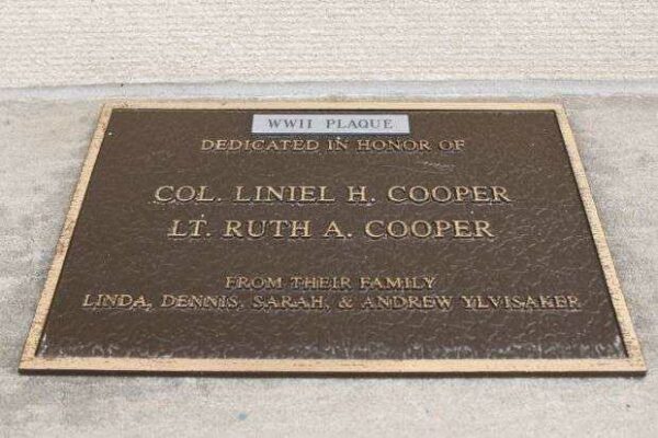COL. LINIEL H. COOPER AND LT. RUTH A. COOPER MEMORIAL PLAQUE