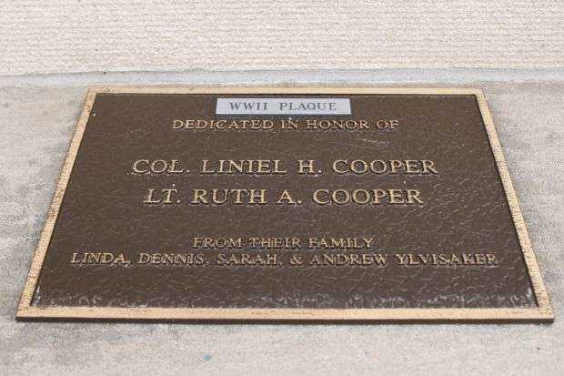 COL. LINIEL H. COOPER AND LT. RUTH A. COOPER MEMORIAL PLAQUE