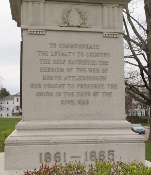 NORTH ATTLEBOROUGH CIVIL WAR MEMORIAL DEDICATION STONE