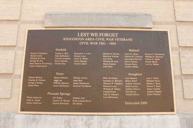 STOUGHTON CIVIL WAR MEMORIAL PLAQUE