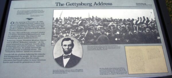 THE GETTYSBURG ADDRESS WAR MEMORIAL PANEL