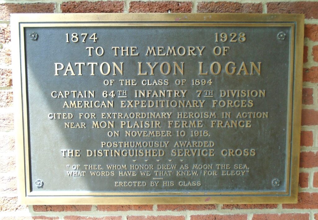 PATTON LYON LOGAN WAR MEMORIAL PLAQUE