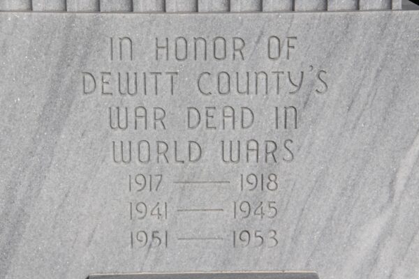 DEWITT COUNTY’S WAR DEAD MEMORIAL STONE A