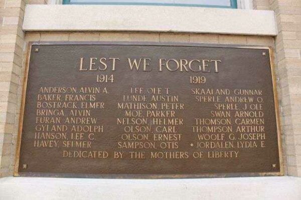 STOUGHTON WORLD WAR I MEMORIAL PLAQUE