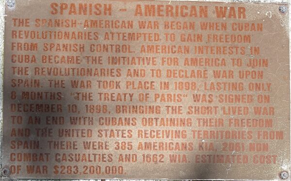 MELBOURNE SPANISH-AMERICAN WAR MEMORIAL PLAQUE