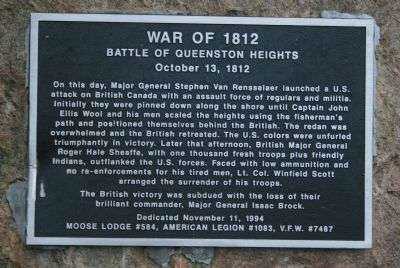 THE BATTLE OF QUEENSTON HEIGHTS WAR OF 1812 MEMORIAL