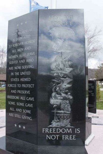 CROSS PLAINS VETERANS MEMORIAL MAIN COLUMN