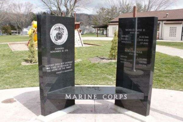 VETERANS PLAINS VETERANS MEMORIAL MARINE CORPS BENCH
