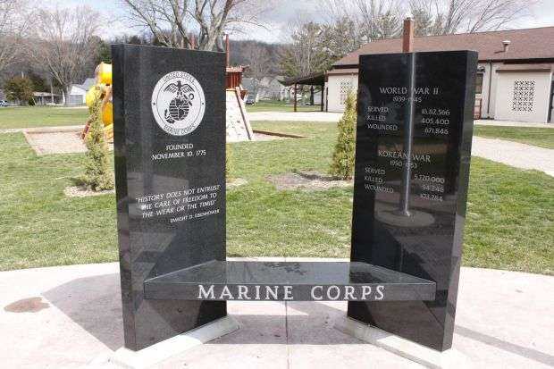 VETERANS PLAINS VETERANS MEMORIAL MARINE CORPS BENCH