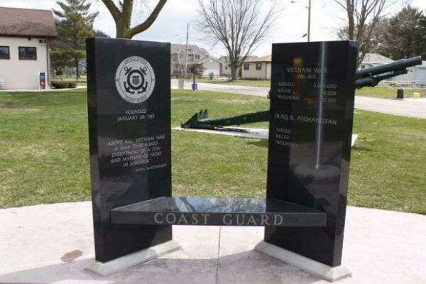 CROSS PLAINS VETERANS MEMORIAL COAST GUARD BENCH