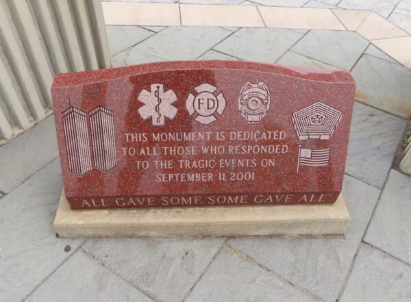 NORTH ARLINGTON SEPTEMBER 11, 2001 RESPONDER MEMORIAL STONE