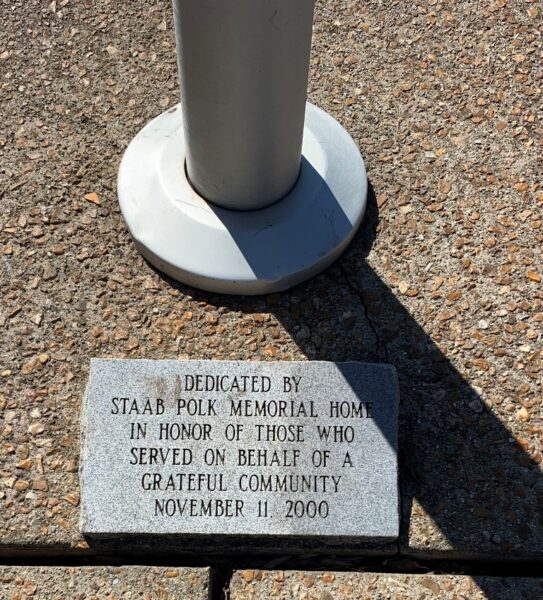 STAAB POLK MEMORIAL HOME FLAGPOLE STONE