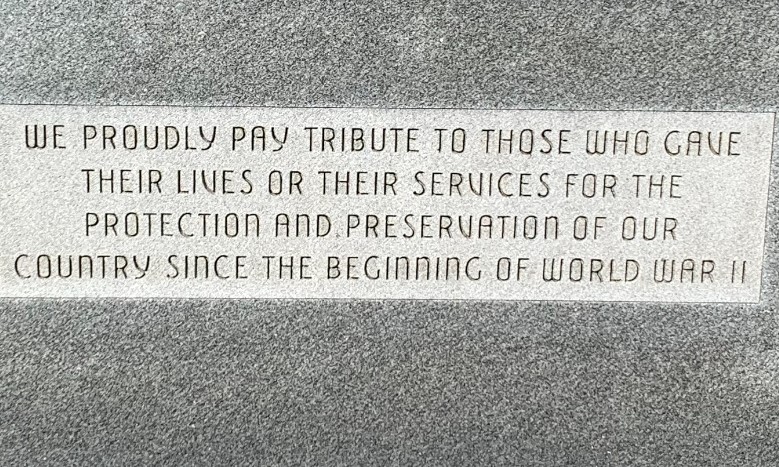 ULTIMATE SACRIFICE SINCE WORLD WAR II MEMORIAL STONE
