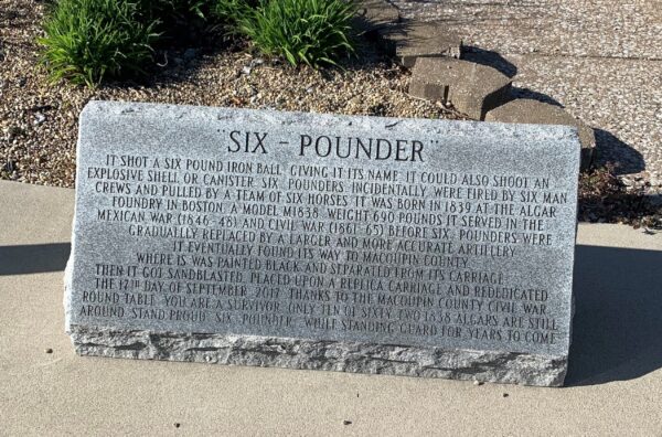 SIX-POUNDER WAR MEMORIAL CANNON STONE