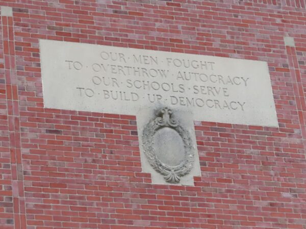 IN MEMORY OF OUR TOWNSMEN WAR MEMORIAL SCULPTURED PANEL B