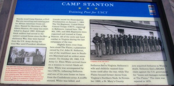 CAMP STANTON TRAINING POST FOR USCT MEMORIAL PANEL