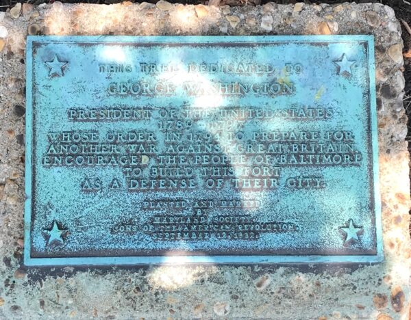 THIS TREE DEDICATED TO GEORGE WASHINGTON MEMORIAL PLAQUE