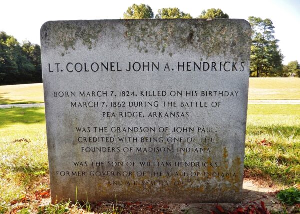 LT. COLONEL JOHN A. HENDRICKS WAR MEMORIAL