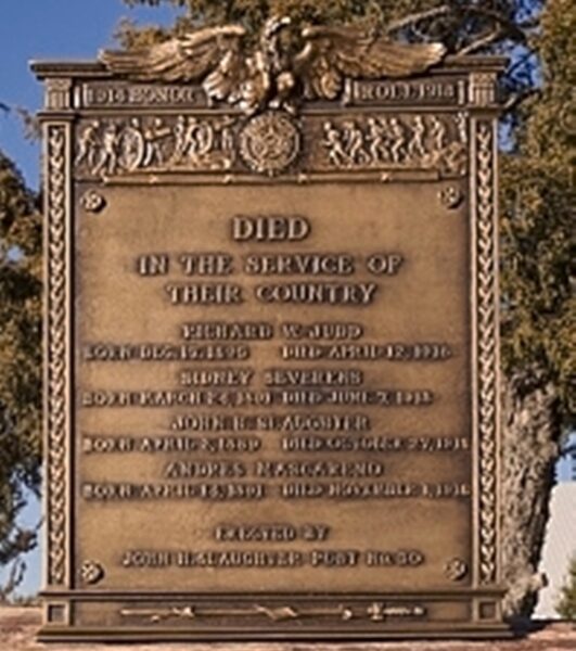 SPRINGERVILLE WORLD WAR I MEMORIAL PLAQUE