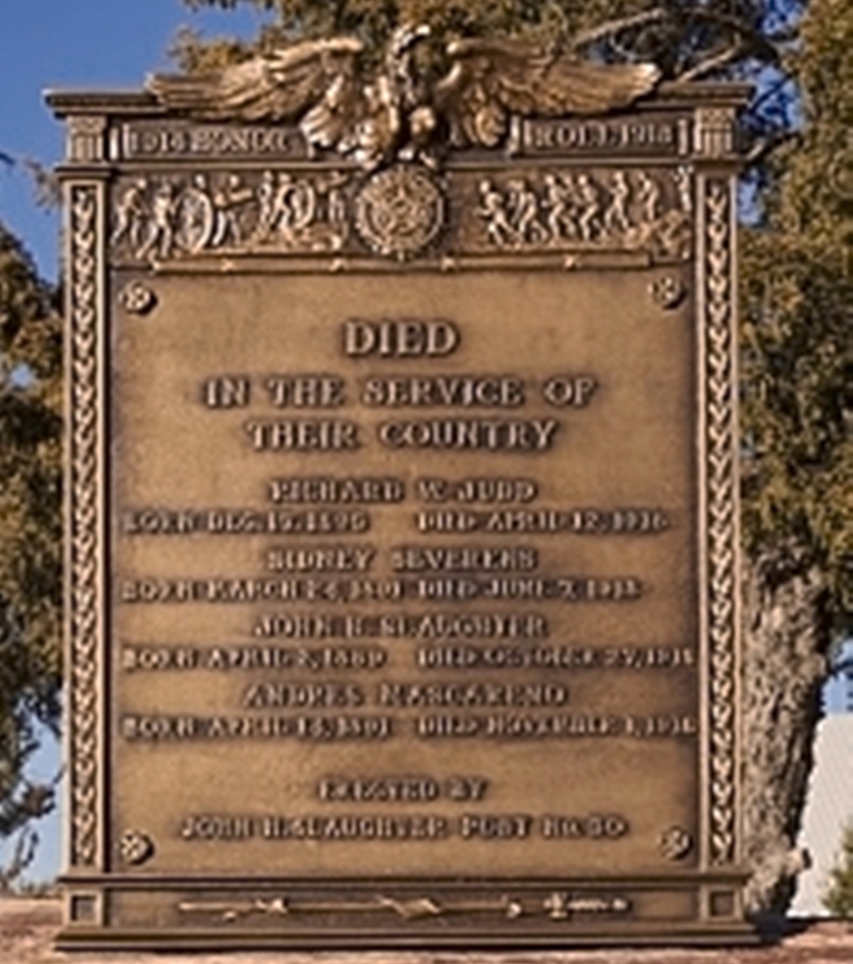 SPRINGERVILLE WORLD WAR I MEMORIAL PLAQUE