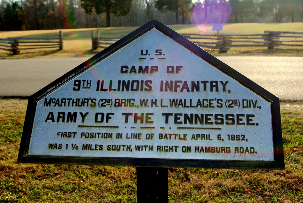 U.S. CAMP OF 9TH ILLINOIS INFANTRY WAR MEMORIAL MARKER