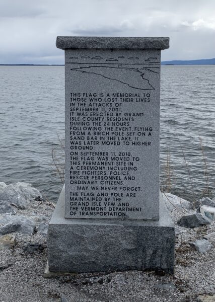 GRAND ISLE COUNTY SEPTEMBER 11, 2001 MEMORIAL FLAPOLE STONE