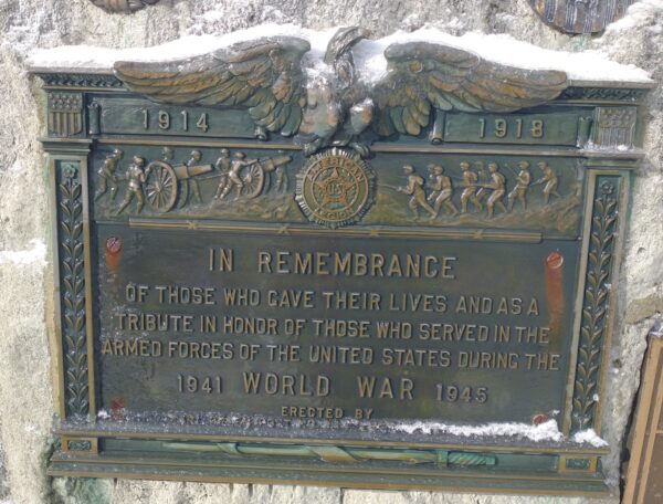 AMERICAN LEGION POST NO. 344 1941 WORLD WAR 1945 MEMORIAL PLAQUE