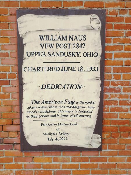 WILLIAM NAUS VFW POST 2842 MEMORIAL MURAL PLAQUE
