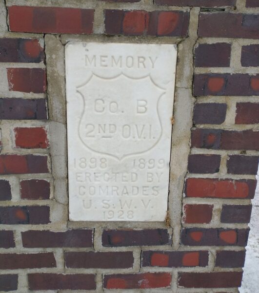 MEMORY CO. B 2ND O.V.I. 1898-1899 MEMORIAL