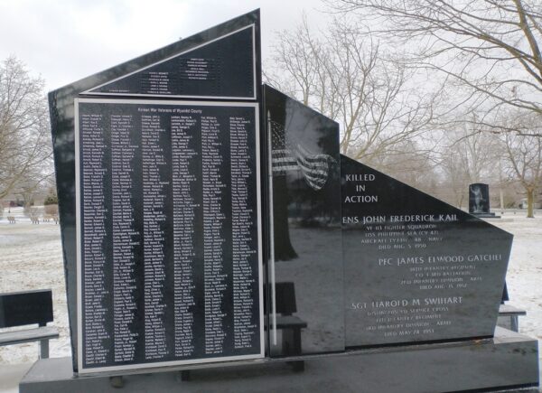 WYANDOT COUNTY KOREAN WAR MEMORIAL BACK