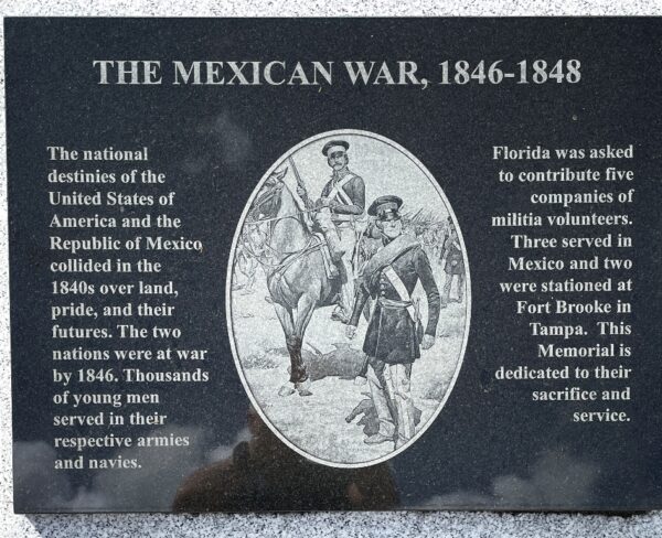 HILLSBOROUGH COUNTY THE MEXICAN WAR MEMORIAL PLAQUE