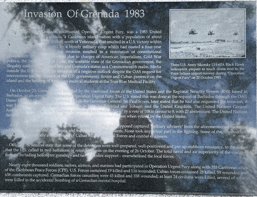 HILLSBOROUGH COUNTY INVANSION OF GRENADA MEMORIAL PLAQUE