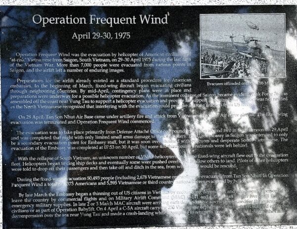 HILLSBOROUGH COUNTY OPERATION FREQUENT WIND MEMORIAL PLAQUE