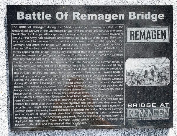 HILLSBOROUGH COUNTY BATTLE OF REMAGEN BRIDGE MEMORIAL PLAQUE