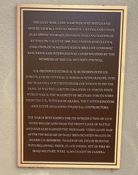 HILLSBOROUGH COUNTY GULF WAR MEMORIAL PLAQUE A