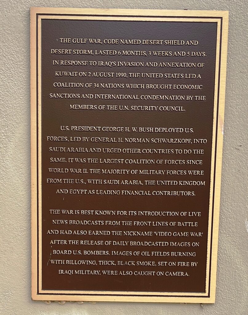 HILLSBOROUGH COUNTY GULF WAR MEMORIAL PLAQUE A