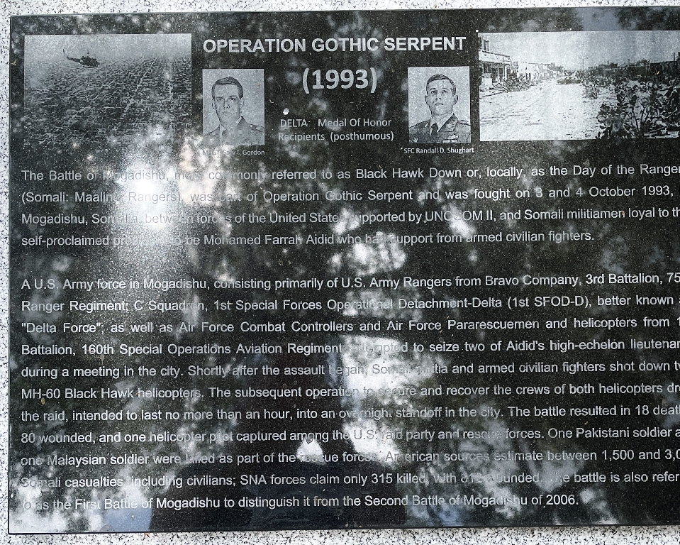 HILLSBOROUGH COUNTY OPERATION GOTHIC SERPENT MEMORIAL PLAQUE