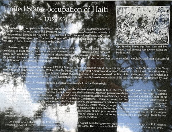 HILLSBOROUGH COUNTY UNITED STATES OCCUPATION OF HAITI MEMORIAL PLAQUE