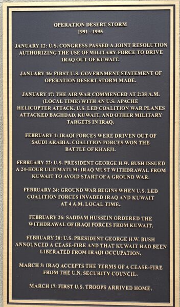 HILLSBOROUGH COUNTY OPERATION DESERT STORM MEMORIAL PLAQUE