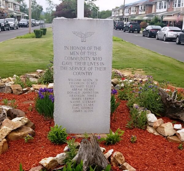 JUNIATA TERRACE SUPREME SACRIFICE WAR MEMORIAL