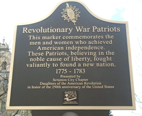 REVOLUTIONARY WAR PATRIOTS MEMORIAL MARKER SCRANTON