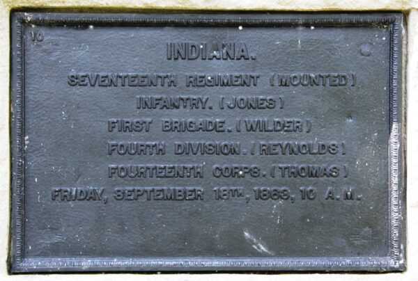 INDIANA. SEVENTEETH REGIMENT (MOUNTED) INFANTRY WAR MEMORIAL PLAQUE