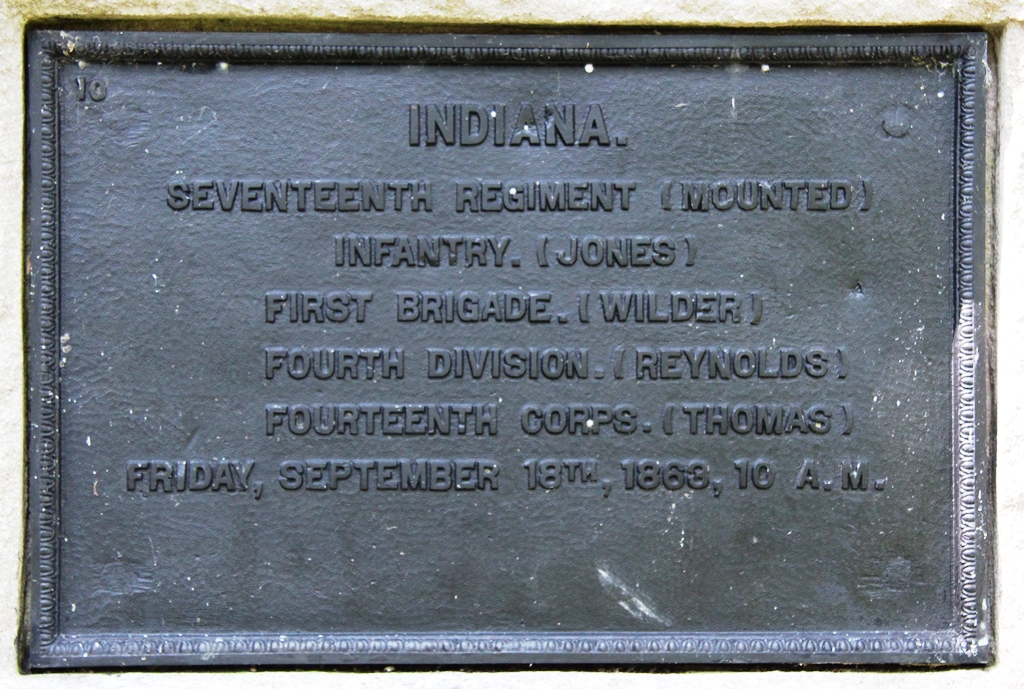 INDIANA. SEVENTEETH REGIMENT (MOUNTED) INFANTRY WAR MEMORIAL PLAQUE