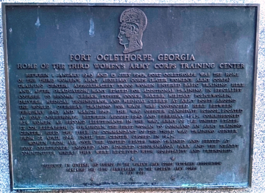 THIRD WOMEN’S ARMY CORPS TRAINING CENTER MEMORIAL GAZEBO PLAQUE