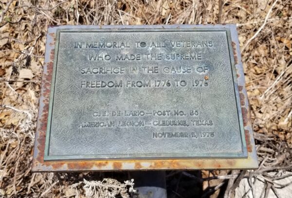 AMERICAN LEGION POST 50 SUPREME SACRIFICE WAR MEMORIAL FLAGPOLE PLAQUE