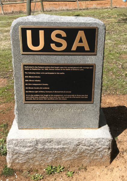 BATTLE OF BRITTONS LANE USA MEMORIAL