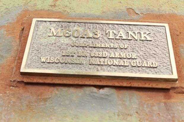 THROP VETERANS MEMORIAL M60A3 TANK PLAQUE