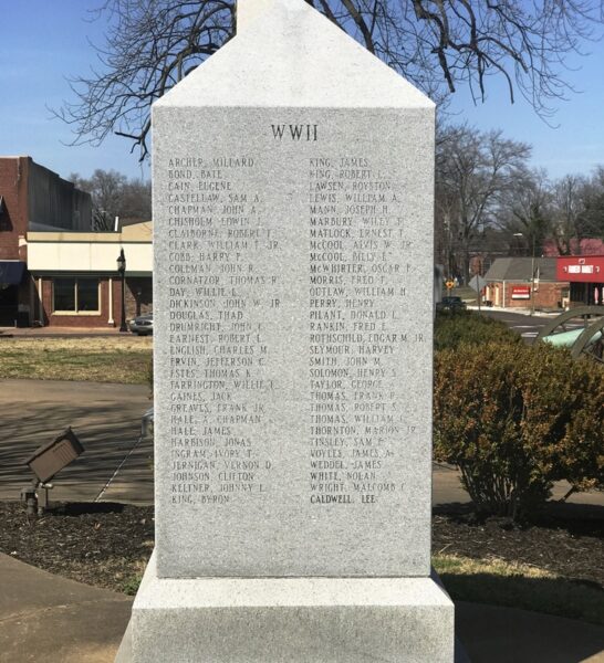 HAYWOOD COUNTY TN SUPREME SACRIFICE WAR MEMORIAL SIDE C
