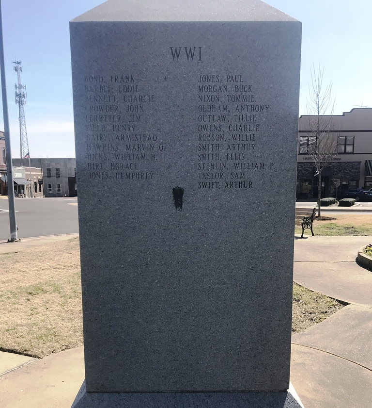 HAYWOOD COUNTY TN SUPREME SACRIFICE WAR MEMORIAL SIDE B